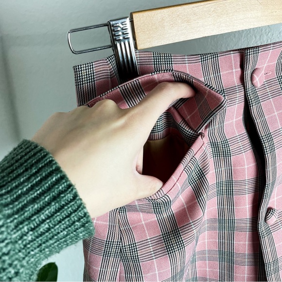 -`♡´- Free! Fashion Nova Plaid Wrap Button Mini Skirt Size S - Picture 4 of 10